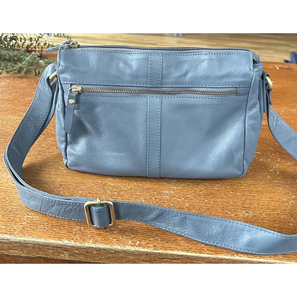 Great American Leatherworks Blue Leather Crossbody Bag